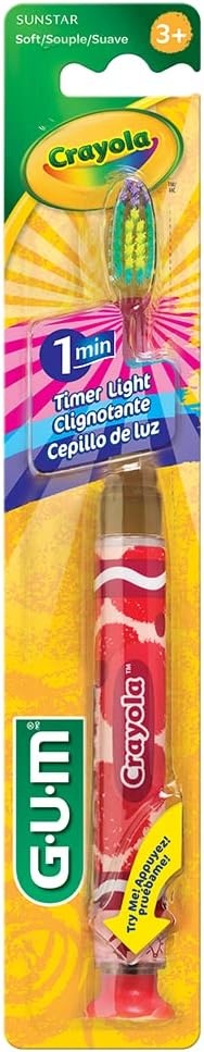 image:imageGUM Crayola Timer Light Kids Soft Toothbrush Ages 3 1 Count1 Count Pack of 1