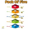 SCHOOL MASK PACK Crayola Teen/Adult Mask – 5 Reusable Cloth Mask Set, Teacher Supplies