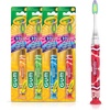 GUM Crayola Timer Light Kids Soft Toothbrush, Ages 3+, 1 Count(1 Count (Pack of 4))