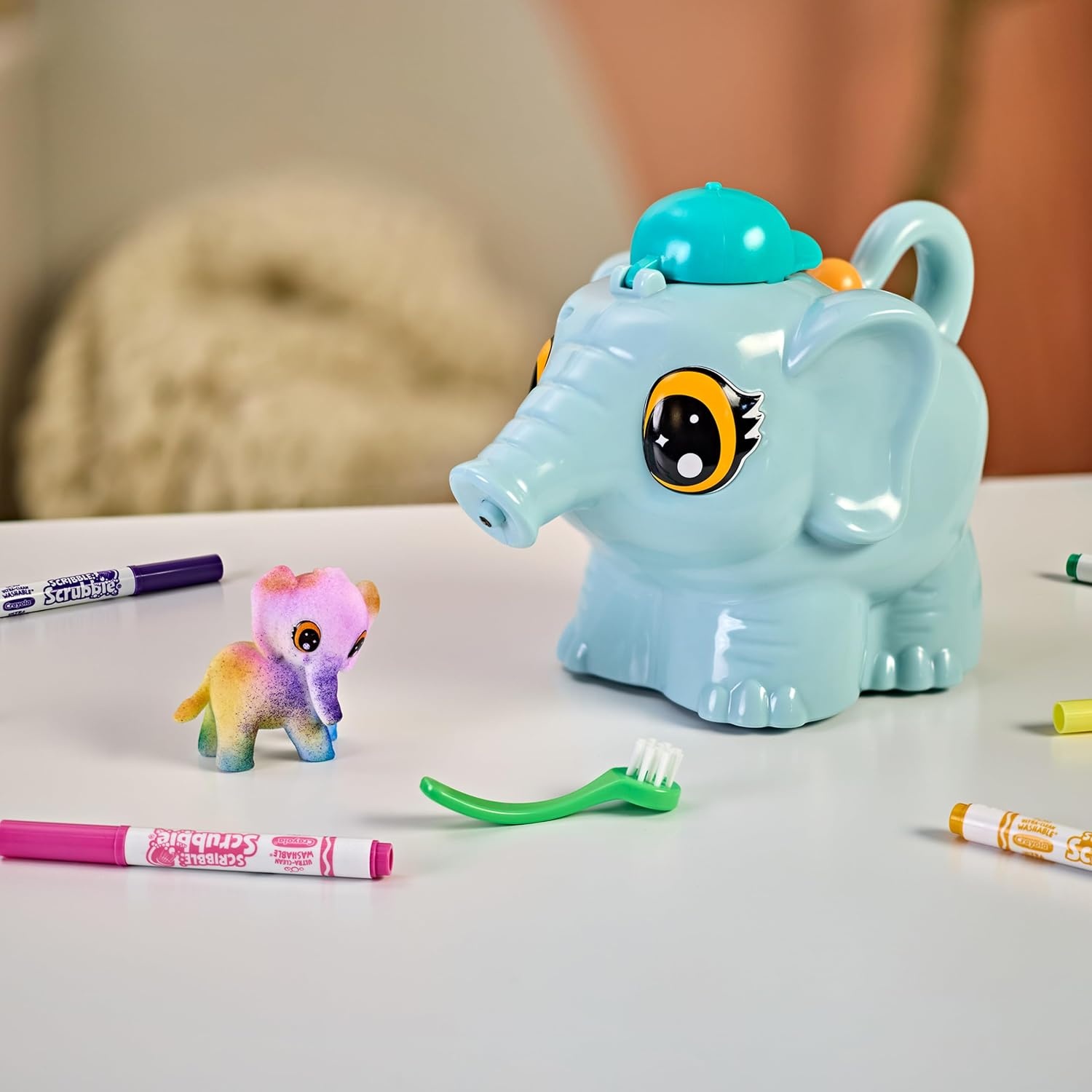 image:imageCrayola Scribble Scrubbies Color Blast Jumbo Elephant Toy Spray Art Kit