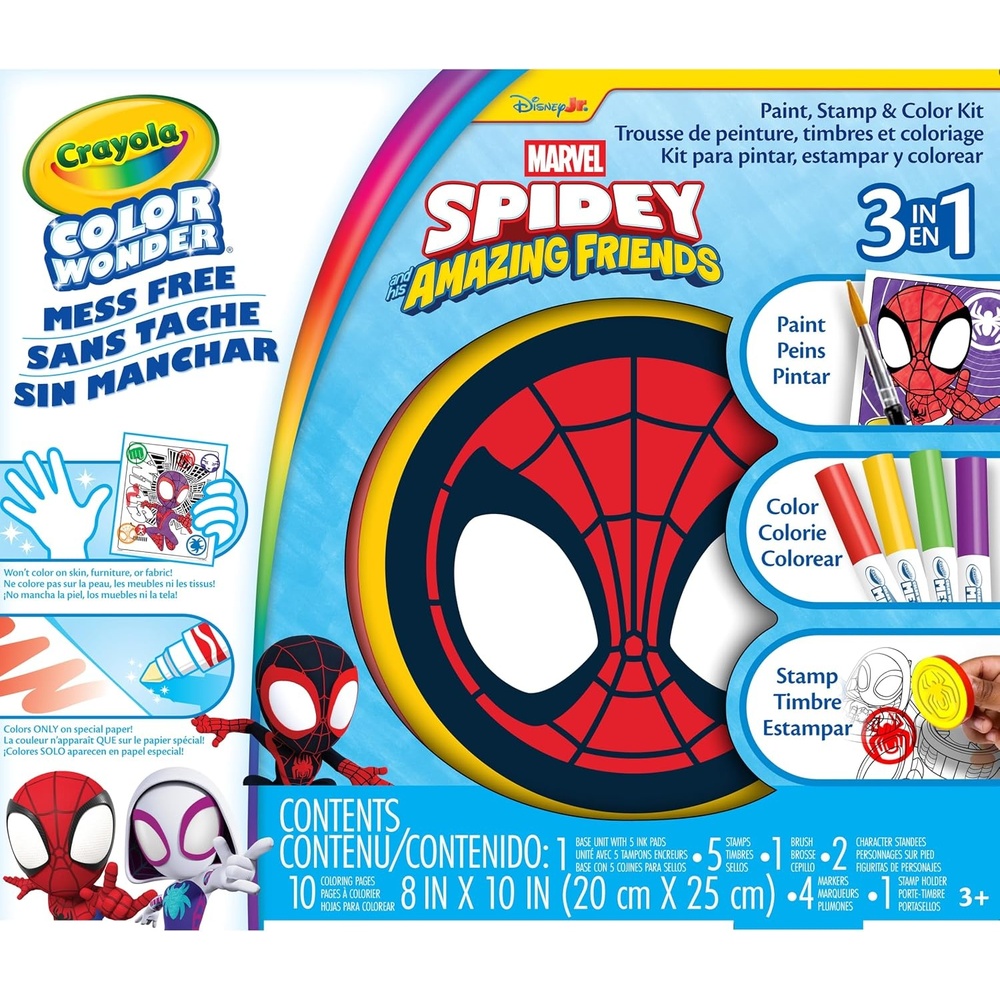 image:imageCrayola Color Wonder 3in1 Spidey amp His Amazing Friends Kit Spiderman Mess Free Coloring Set Travel Activity Gift for Toddlers Ages 3