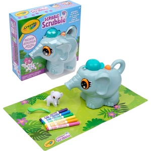 Crayola Scribble Scrubbies Color Blast, Jumbo Elephant Toy, Spray Art Kit